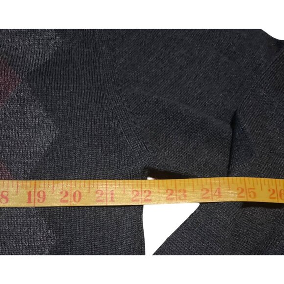 Vintage Tricots St. Raphael Mens Argyle Merino Wool Sweater L Charcoal - Picture 4 of 6
